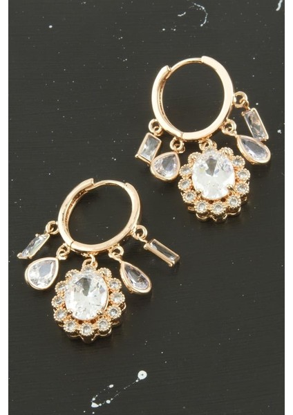 Xuping Çiçek Zirkon Taşlı Lüks Çelik Küpe