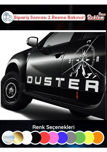 Dacia Duster Kapı Sticker – Compass Dağ Temalı Araç Yan Kaplama