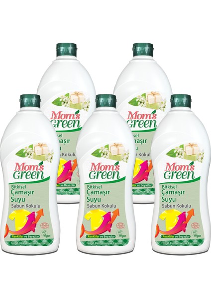 5'li Set Bitkisel Çamaşır Suyu - Sabun Kokulu Eco (5 adet x 750 ml)