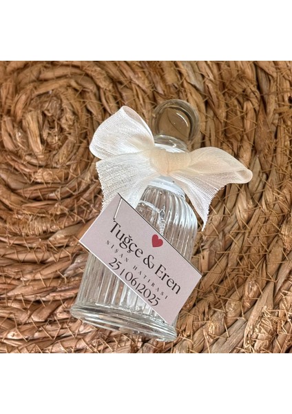 Cam Şişede Kolonya - Düğün, Nişan, Söz, Kına, Doğum Günü Hediyelikleri - 50 Adet