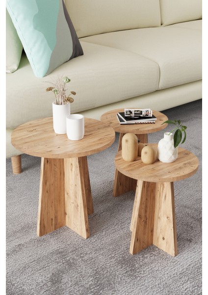 3'lü Mantar Zigon Iskandinav Stili Sehpa Takımı fiyatları