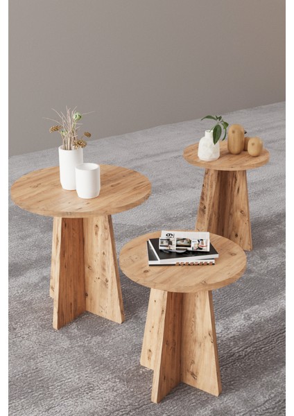 3'lü Mantar Zigon Iskandinav Stili Sehpa Takımı indirimleri