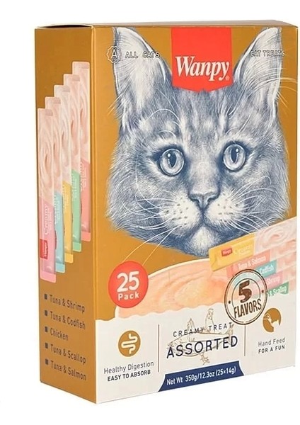 Wanpy Karışık Sıvı Kedi Ödül Maması 25X14 gr fiyatları