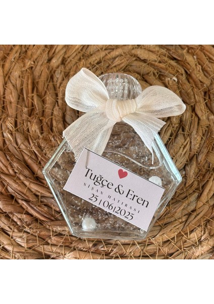 Cam Şişede Simli ve Incili Kolonya - Düğün, Nişan, Söz, Kına, Doğum Günü Hediyelikleri - 50 Adet