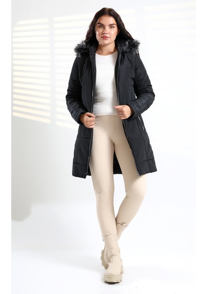 Bayan Su ve Süzgar Itici Özelliği Yıkamaya Dayanıklı Kapüşonu Kürklü Kapitone Mont fiyatları