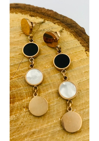 Gold Renk Figürlü Çelik Küpe