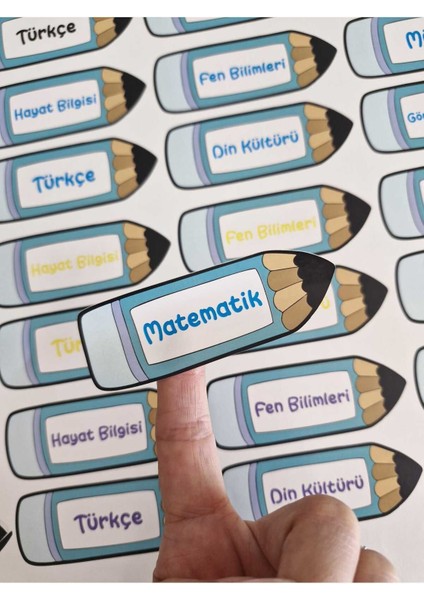 Okul Ders Etiketi Sticker Mavi Renkli fiyatları
