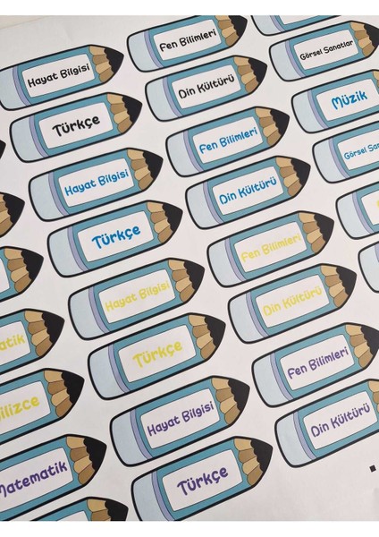 Okul Ders Etiketi Sticker Mavi Renkli fırsatları