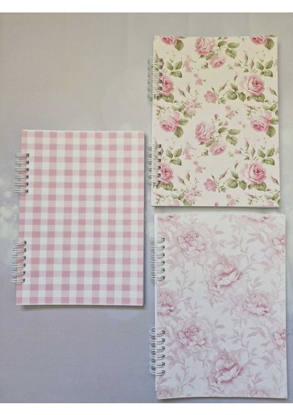 A5 Boyut Spiralli Soft Pembe 3'lü Set Not Defteri - Noktalı