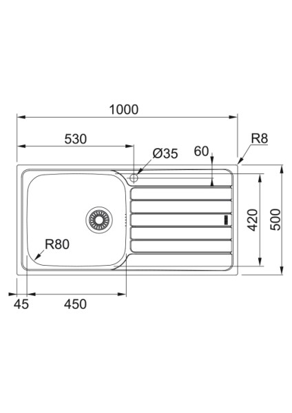 Skx 611 Sağ Damlalıklı Spark Inox Tezgah Üstü Eviye fiyatları