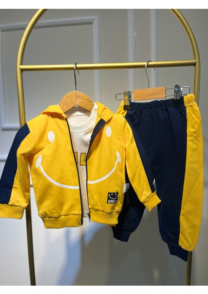 Smile Erkek Kapşonlu 3 Lü Alt-Üst Takım