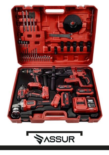 21V Darbeli Kömürsüz 4'lü Set Kırıcı Delici Hilti - Somun Sıkma Sökme - Matkap Vidalama - Taşlama fiyatları