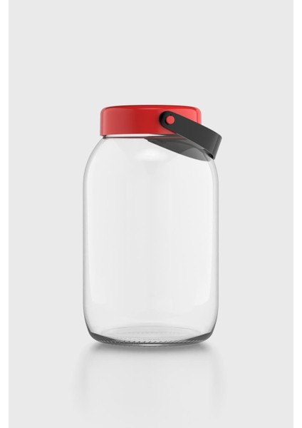 Macro 3000 ml Kırmızı Kapaklı Cam Kavanoz 131016