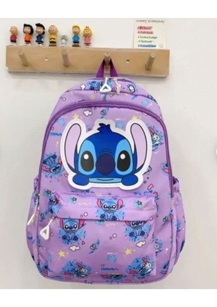 Mor Stitch Şirin Ilkokul Ortaokul Çantası