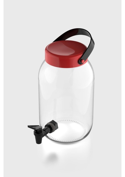 Macro 3000 ml Kırmızı Kapaklı Musluklu Cam Kavanoz 131001 fiyatları
