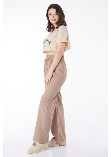 Beli Lastikli Pantolon Vizon - 27074 modelleri