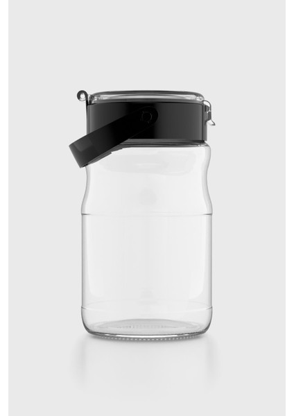 Mono 1700 ml Siyah Kapaklı Cam Kavanoz 131072