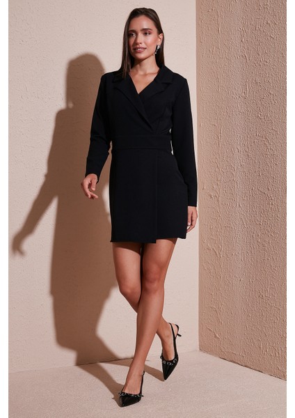 Regular Fit Mono Yaka Mini Boy Uzun Kollu Elbise Bayan Elbise 611EL749