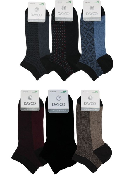 Erkek Desenli Bambo Patik Çorabı 6 Lı 40-44 fiyatları