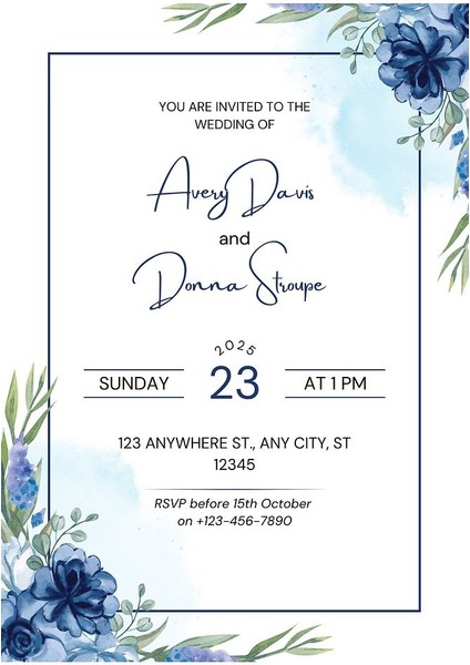 Kişiye Özel Davetiye - Düğün Davetiye - Nişan Davetiye - Nikah Davetiye ( Zarflı ) ( 50 Adet ) Mdl 3