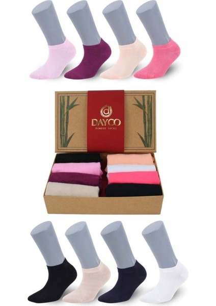 Premium 8'li Bambu Patik Kadın Çorap (Çok Renkli)