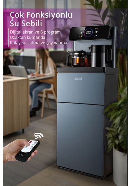 KWP-8570 Dijital Göstergeli Uzaktan Kumandalı Çay Demleme, Su Isıtma Fonksiyonlu Su Sebili fiyatları