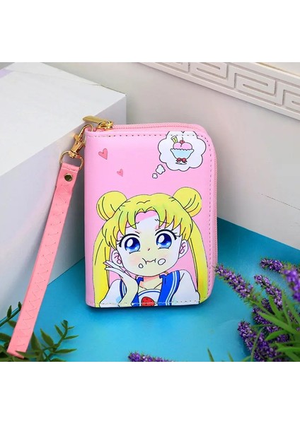 Sailor Moon Karikatür Kadınlar Kısa Cüzdan Kızlar Moda Madeni Para Çantası Dondurulmuş Elsa Fermuar Para Çantaları Kart Tutucu Çantalar Hediye Kilo: Ai Xin (Yurt Dışından)