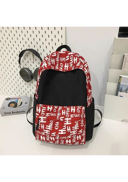 Kadınlar Okul Çantası Su Geçirmez Büyük Kapasiteli Okul Sırt Çantası Pürüzsüz Fermuar Katı Genç Kız Gündelik Daybal Çantası Öğrenci Tedarik: Kırmızı (Yurt Dışından)