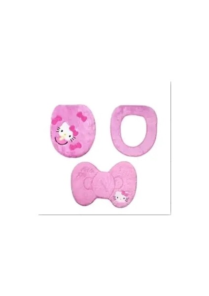 Sanrio Anime Hello Kitty Tuvalet Koltuk Yastığı Üç Parça Set Tuvaletler Evrensel Kış Evi Peluş Tuvalet Koltuk Kapağı Hediye Renk: 7 (Yurt Dışından)