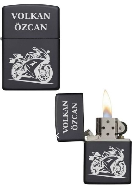 Kişiye Özel Motor Baskılı Metal Çakmak