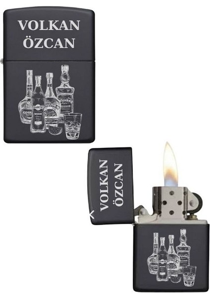 Kişiye Özel Alkol Baskılı Metal Çakmak