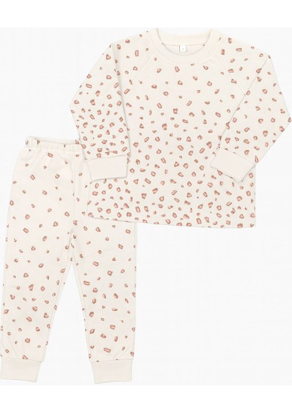 %100 Pamuk Oeko-Tex Sertifikalı Leopard Desenli Kız Çocuk Pijama Takımı (2-8 Yaş)