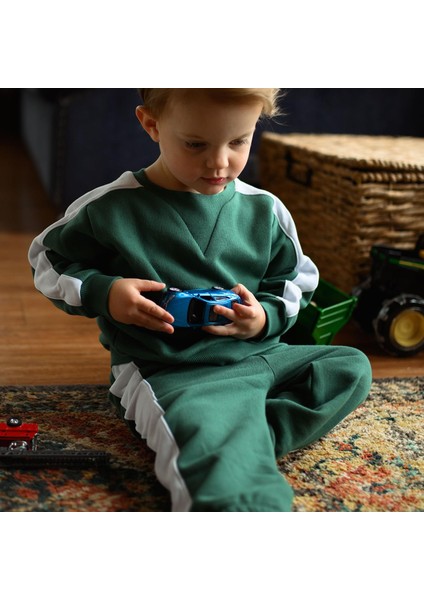Kontrast Yeşil Sweatshirt Pantolon Set