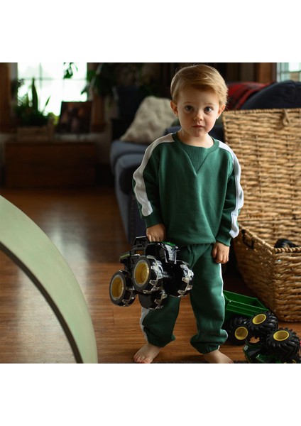 Kontrast Yeşil Sweatshirt Pantolon Set indirimleri