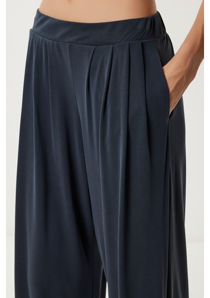 Geniş Paça Dökümlü Modal Pantolon LUB0208 Antrasit fırsatları
