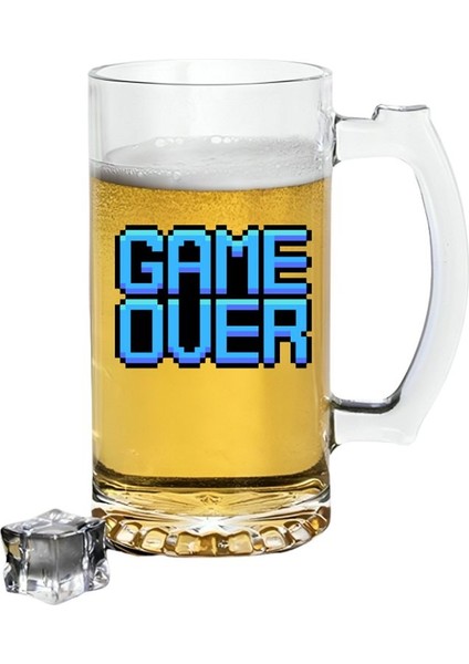 Game Over Baskılı Bira Bardağı - Oyun Bitti Baskılı Bira Bardağı