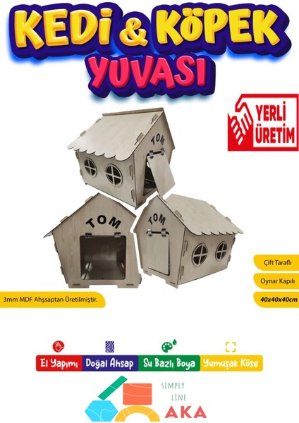 Kapılı Kedi Evi Kedi Yuvası Özel Tasarım Dekoratif Ahşap Kedi Evi Kulübesi Yuvası Yavru Yetişkin fiyatları