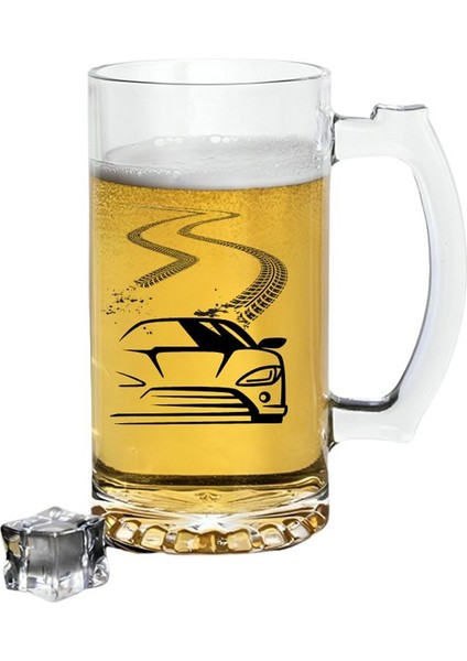 Araba Baskılı Bira Bardağı - Bira Bardak