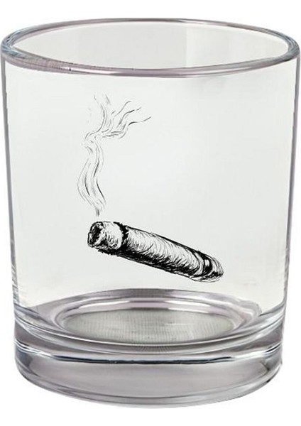 Sigara Baskılı Viski Bardağı - Sigaralı Bardak