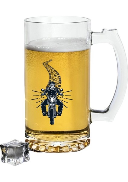 Motorcu Tasarımlı Bira Bardağı - Bira Bardak
