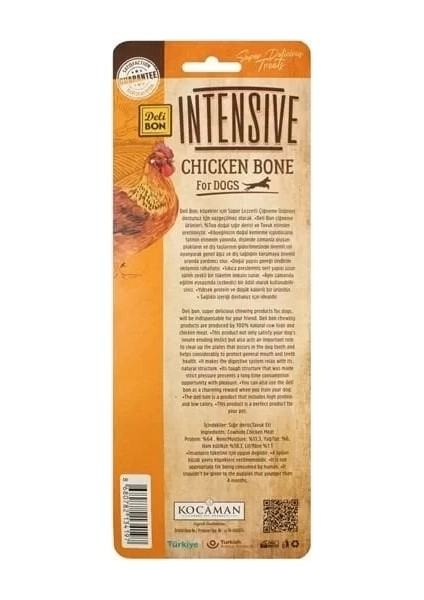 Delibon Intensive Tavuklu Köpek Ödül Kemiği 15 cm 1 Adet fiyatları