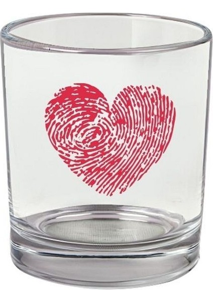 Kalp Baskılı Viski Bardağı - Kalpli Bardak