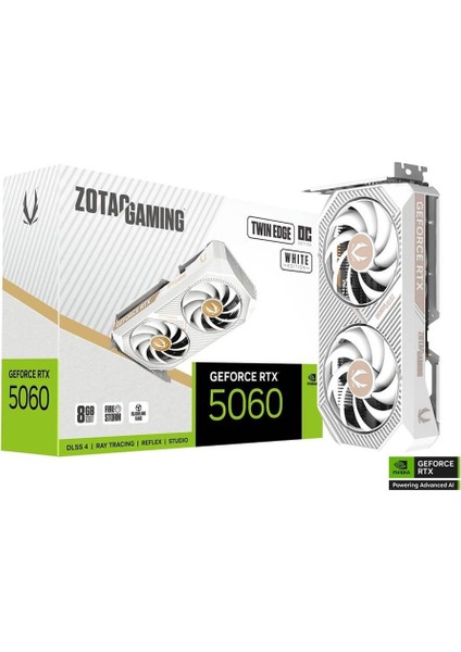 Geforce Rtx 5060 Gamıng Twın Edge Oc Whıte 8gb Gddr7 128BIT Dlss 4 Ekran Kartı