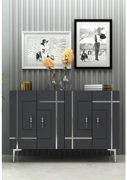 Sinact (KM120) Konsol, Kahve Köşesi, Ayakkabılık, Ofis Evrak Dolabı, Mutfak Kiler Dolabı Ag