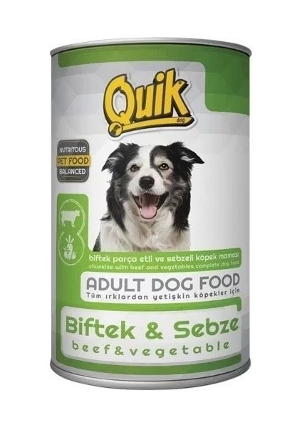 Quik Biftek ve Sebzeli Köpek Maması Konservesi 415 gr