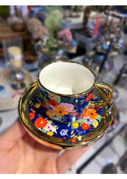 Çiçekli 6 Kişilik Türk Kahvesi Fincanı fırsatları