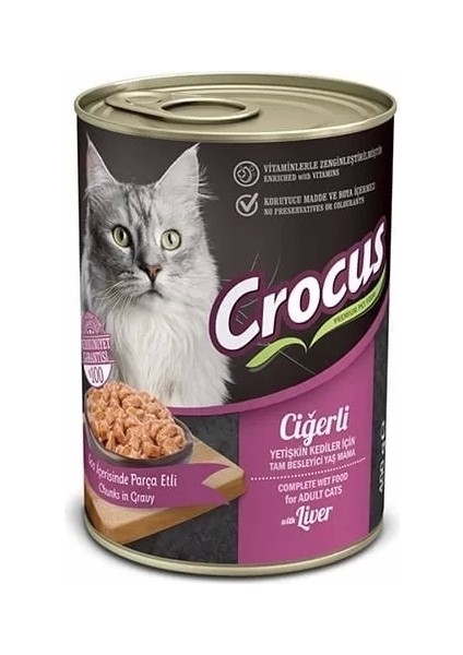 Crocus Ciğerli Yetişkin Kedi Yaş Maması 400 gr