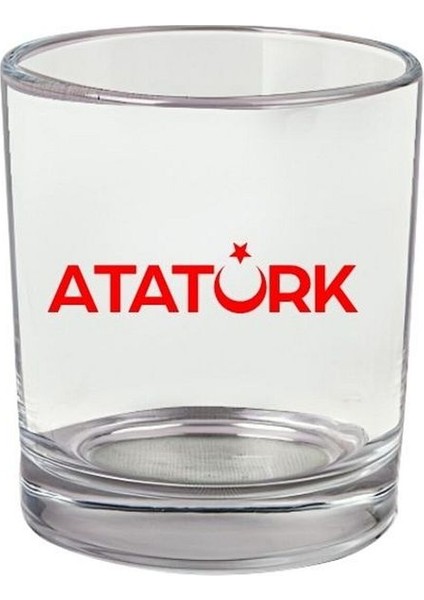 Atatürk Baskılı Viski Bardağı - Ay Yıldızlı Bardak