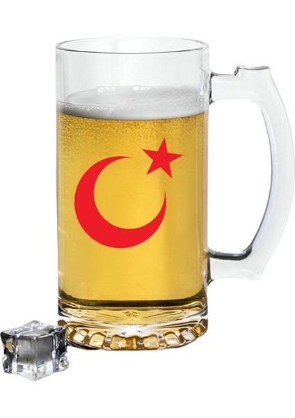 Ay Yıldız Baskılı Bira Bardağı - Bira Bardak