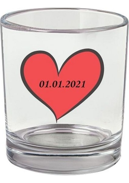 Tarih Yazılı Viski Bardağı - Tarihli Bardak - Kişiye Özel Viski Bardak